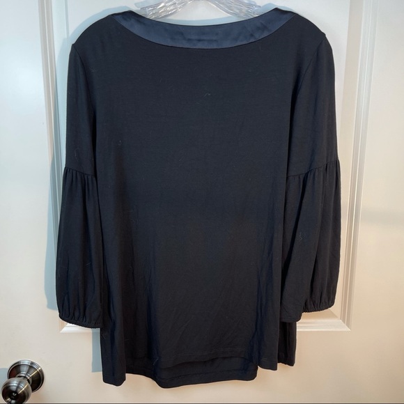 Nanette Lepore Rhythm and Blue Top Black Silk Neck L - Picture 5 of 13